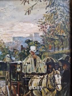Painting Table Paris Horse-drawn Carriage