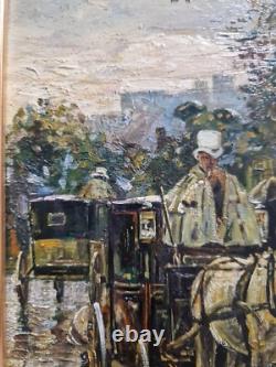 Painting Table Paris Horse-drawn Carriage