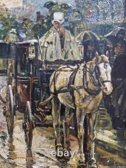 Painting Table Paris Horse-drawn Carriage