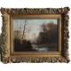Painting: The Stop By The Riverbank. Very Pretty Landscape Painted On Wood