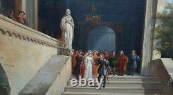 Painting Troubadour Knight Scene Wedding Castle Gallery French Chapel 19th