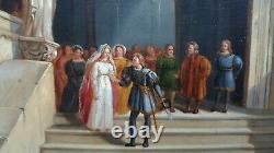 Painting Troubadour Knight Scene Wedding Castle Gallery French Chapel 19th