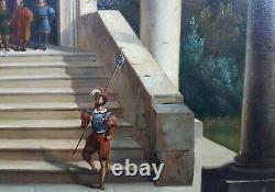 Painting Troubadour Knight Scene Wedding Castle Gallery French Chapel 19th