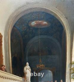 Painting Troubadour Knight Scene Wedding Castle Gallery French Chapel 19th