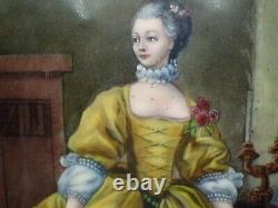 Painting, Vintage Painting, On Enamels By R. Restoueix Limoges