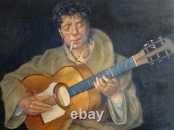 Painting Xx-portrait of a Gypsy with a Guitar-with the Spirit of the Young Manitas De Plata