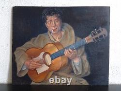 Painting Xx-portrait of a Gypsy with a Guitar-with the Spirit of the Young Manitas De Plata