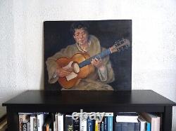 Painting Xx-portrait of a Gypsy with a Guitar-with the Spirit of the Young Manitas De Plata