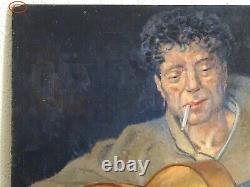 Painting Xx-portrait of a Gypsy with a Guitar-with the Spirit of the Young Manitas De Plata