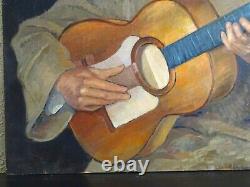 Painting Xx-portrait of a Gypsy with a Guitar-with the Spirit of the Young Manitas De Plata