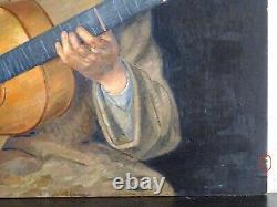 Painting Xx-portrait of a Gypsy with a Guitar-with the Spirit of the Young Manitas De Plata