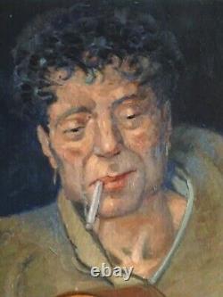 Painting Xx-portrait of a Gypsy with a Guitar-with the Spirit of the Young Manitas De Plata