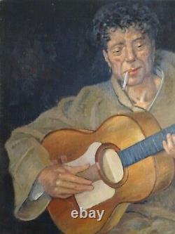 Painting Xx-portrait of a Gypsy with a Guitar-with the Spirit of the Young Manitas De Plata