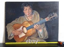 Painting Xx-portrait of a Gypsy with a Guitar-with the Spirit of the Young Manitas De Plata