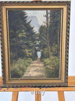 Painting by Albert Gosselin, Underbrush Landscape. Oil on Panel