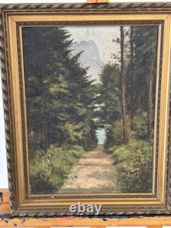 Painting by Albert Gosselin, Underbrush Landscape. Oil on Panel