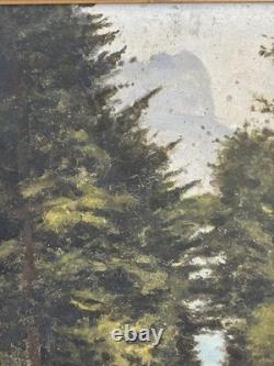 Painting by Albert Gosselin, Underbrush Landscape. Oil on Panel