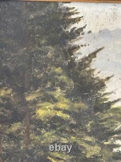 Painting by Albert Gosselin, Underbrush Landscape. Oil on Panel