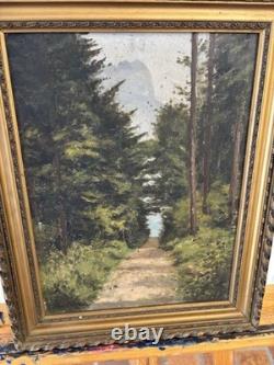 Painting by Albert Gosselin, Underbrush Landscape. Oil on Panel