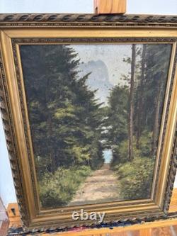Painting by Albert Gosselin, Underbrush Landscape. Oil on Panel