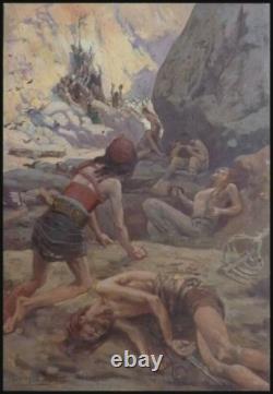 Painting by Léon FAURET (1863–1955), illustration project circa 1900, Barbarian War
