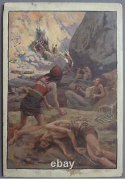 Painting by Léon FAURET (1863–1955), illustration project circa 1900, Barbarian War