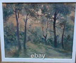 Painting by Paul Fenasse Oil on Canvas Underbrush 20th Century