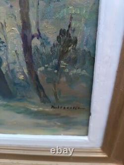 Painting by Paul Fenasse Oil on Canvas Underbrush 20th Century