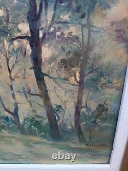 Painting by Paul Fenasse Oil on Canvas Underbrush 20th Century