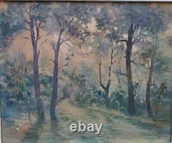 Painting by Paul Fenasse Oil on Canvas Underbrush 20th Century