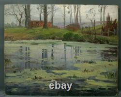 Painting from the early 20th century by Grégoire Lavaux Landscape with Water Body