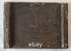 Painting late 18th century early 19th century realistic Oil/wood 13cm x 18cm Reclining nude