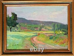 Painting of Claude Firmin the way in Provence Avignon on wood