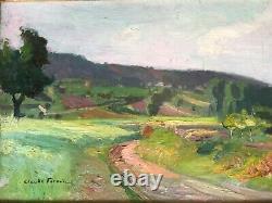 Painting of Claude Firmin the way in Provence Avignon on wood