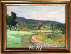 Painting of Claude Firmin the way in Provence Avignon on wood