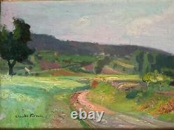 Painting of Claude Firmin the way in Provence Avignon on wood