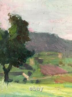 Painting of Claude Firmin the way in Provence Avignon on wood