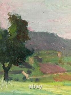 Painting of Claude Firmin the way in Provence Avignon on wood