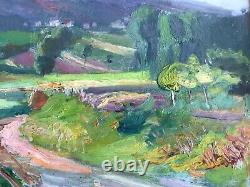 Painting of Claude Firmin the way in Provence Avignon on wood