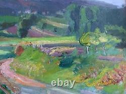 Painting of Claude Firmin the way in Provence Avignon on wood