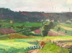 Painting of Claude Firmin the way in Provence Avignon on wood