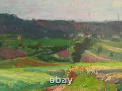 Painting of Claude Firmin the way in Provence Avignon on wood