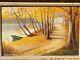Painting Of A Landscape River Signed By Étienne Buffet Oil On Wood Panel