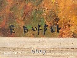 Painting of a landscape river signed by ÉTIENNE BUFFET Oil on wood panel