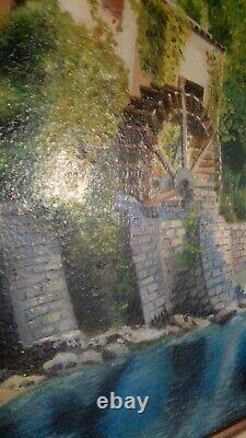 Painting of an old Provençal mill on the river Loup