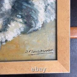 Painting of the Donkey signed J F Louis Merlet Oil on Wood Panel