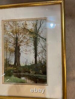 Painting on Paper The Misty Autumn Undergrowth Signed by Jean Paul Barre