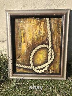 Painting on Wood Representing a Marine Knot