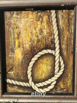 Painting on Wood Representing a Marine Knot