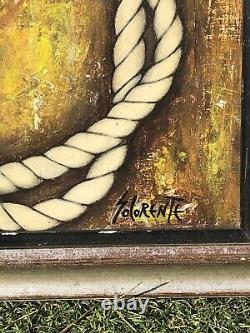 Painting on Wood Representing a Marine Knot